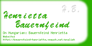 henrietta bauernfeind business card